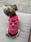 Kutyaruha - My Mom is Single Feliratú - kutyatrikó - kétféle színben - XS - narancs