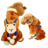 Kutyaruha - Puha és Kényelmes Overál, overall, Kezeslábas - bundás, maci mintával, két színben - S - rózsaszín