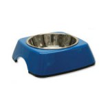 Kutyatál DOG FANTASY, négyzet alakú tálkatartóval - 0,16L, kék