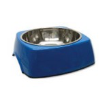 Kutyatál DOG FANTASY, négyzet alakú tálkatartóval - 1,40L, kék