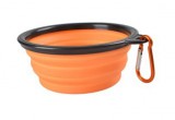 kütyübazár Latex hordozható etető és itató tál kutyáknak (350ML) narancssárga