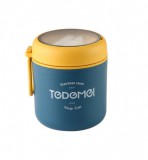 kütyübazár Rozsdamentes ételhordó termosz kanállal kék