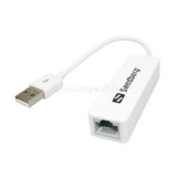 Kábel Átalakító - USB to Network Converter (fehér; USB bemenet - RJ45 kimenet; 10/100Mbps) (SANDBERG_133-78)