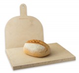 Kályhásbolt.hu Pizzakő, kenyérsütő lap 40x30x2,5 cm + fa pizzalapát