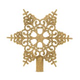 Karácsonyfa csúcsdísz – hópehely alakú – 20 x 20 cm – arany