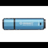 Kingston USB-Stick IronKey Vault - USB 3.2 Gen 1 (3.1 Gen 1) - 256 GB - Blue (IKVP50/256GB) - Pendrive