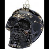 LAALU dísz: koponya díszekkel, fényes, 9 cm, fekete (LAU-2861)