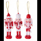 LAALU díszkészlet: piros Diótörő 12,5 cm, 3 db (LAU-2064)