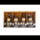 LAALU díszkészlet: szürke figurák szivecskével 8 cm, 4 db (LAU-6169)