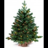 LAALU karácsonyfa cserépben LED fénnyel - BERNARD fenyő, 60 cm (LAU-60BLED)