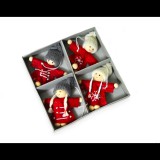 LAALU Karácsonyi dísz - figura kabátban, 8 cm, 4 db (LAU-6163)