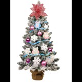 LAALU LED fényekkel díszített karácsonyfa - Baglyok, 38 dísz, 60 cm (LAU-2228-OZM-60V)