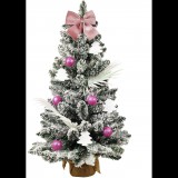 LAALU LED fényekkel díszített karácsonyfa - Rózsaszín ajándék, 26 dísz, 60 cm (LAU-2206-OZM-60V)