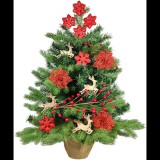 LAALU LED fényekkel díszített karácsonyfa - Szarvas, 27 dísz, 60 cm (LAU-2221-OZM-60B)