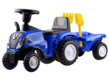 Lábbal Hajtós Traktor Pótkocsival-Világító Első Lámpával-Hanghatásokkal-Gereblyével-Lapáttal-Kék