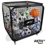 Labdatartó kocsi Aktivsport zárható 70x70x80 cm