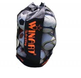 Labdatartó zsák, 10–15 labdához – fekete-narancs, WINART