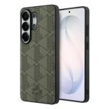 Lacoste PVC Blend Monogram Magnetic Samsung Galaxy S26 Ultra hátlap tok, MagSafe, khaki