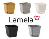 Lamela Kora Műanyag Szögletes Kaspó textil bevonattal 18x18 cm