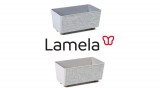 Lamela Saga műanyag virágtartó láda textil bevonattal