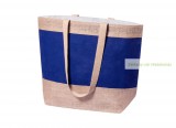 Laminált juta és pamut strandtáska, 350×480×150 mm