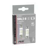 Lampa 24V 38mm szofita (SV8,5-8) 4 LED, fehér színű - párban