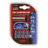 Lampa 24V T3, 1 LED dióda, kék színű, - szett