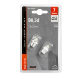 Lampa B8.5D műanyag foglalatos műszerfal izzó párban - 12V - fehér