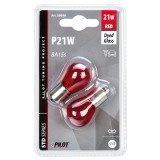 Lampa BA15S (P21W) izzó, piros színű, - párban