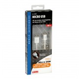 Lampa microUSB mobil kábel - fehér - 100cm