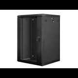Lanberg 18U 19" fali rack szekrény 600x600mm fekete (WF01-6618-10B) (WF01-6618-10B)