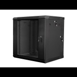 Lanberg 19" Fali rack szekrény 12U 600x600mm - Fekete (WF02-6612-10B)