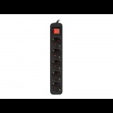 Lanberg 5x 230V hálózati elosztó kapcsolóval 3m fekete (PS1-05F-0300-BK) (PS1-05F-0300-BK)