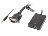 Lanberg AD-0021-BK video átalakító kábel 0,2 M HDMI A-típus (Standard) VGA (D-Sub) Fekete