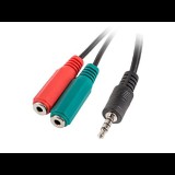 Lanberg AD-0023-BK 3.5mm Jack apa - 2x 3.5mm Jack anya Adapter (AD-0023-BK)