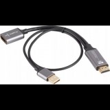 Lanberg AD-HD-DP-02 HDMI 2.0 apa - DisplayPort 2.0 anya 4K 60Hz Átalakító Adapter - Ezüst (AD-HD-DP-02)