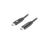 LANBERG CA-CMCM-40CU-0005-BK USB-C apa - USB-C apa Kábel 0.5m - Fekete (CA-CMCM-40CU-0005-BK)