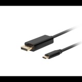 Lanberg CA-CMDP-10CU-0005-BK USB-C - DisplayPort 1.2 Kábel 0.5m - Fekete (CA-CMDP-10CU-0005-BK)
