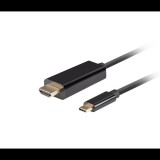 Lanberg CA-CMHD-10CU-0030-BK USB-C - HDMI 2.0 Kábel 3m - Fekete (CA-CMHD-10CU-0030-BK)