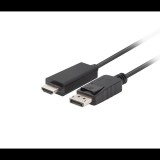 Lanberg CA-DPHD-11CC-0050-BK DisplayPort 1.1 - HDMI 1.4 Kábel 3m - Fekete (CA-DPHD-11CC-0050-BK)