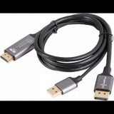Lanberg CA-HDDP-20CU HDMI 2.0 - DisplayPort 1.2 4K 60Hz Aktív kábel 1.8m - Fekete (CA-HDDP-20CU-0018-BK)