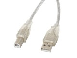 Lanberg CA-USBA-12CC-0050-TR USB kábel 5 M USB 2.0 USB B Átlátszó