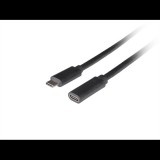 Lanberg CA-USBE-20CC-0005-BK USB kábel USB 3.2 Gen 1 (3.1 Gen 1) 0,5 M USB C Fekete