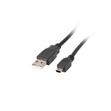 Lanberg CA-USBK-10CC-0018-BK USB 2.0 - Mini USB (apa - apa) kábel 1.8m - Fekete (CA-USBK-10CC-0018-BK)