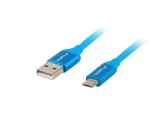 Lanberg CA-USBM-20CU-0010-BL USB kábel 1 M USB 2.0 Micro-USB A USB A Kék