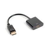 Lanberg DisplayPort 1.2 apa - HDMI anya adapter kábel 10 cm, fekete - AD-0009-BK