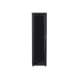 Lanberg FF01-8047-12B 19" 47U SZÉL:800mm MÉLY:1000mm MAG:2270mm lapraszerelt üvegajtós fekete rack szekrény
