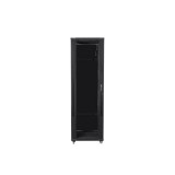 Lanberg FF01-8842-12B 19" 42U SZÉL:800mm MÉLY:800mm MAG:2047mm lapraszerelt üvegajtós fekete rack szekrény