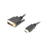 Lanberg HDMI apa - DVI-D (24+1) apa kábel 1.8 m, fekete - CA-HDDV-20CU-0018-BK