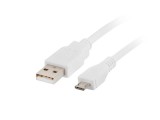 Lanberg micro USB kábel 1m fehér (CA-USBM-10CC-0010-W)